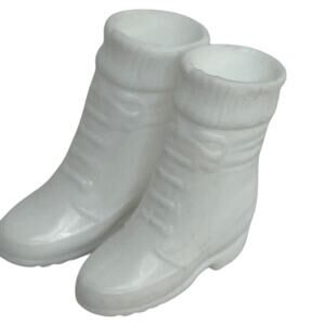 1990's 2000's Barbie White Hiking Boots Shoes Vintage